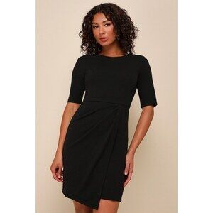 Lulus Westwood Black Half Sleeve Sheath Dress - Size M